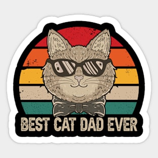 Retro Vintage Best Cat Dad Ever Funny Cat Daddy Sticker